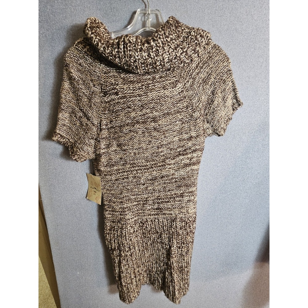 Derek Heart Juniors Cap Sleeve Tunic Brown Khaki  Sweater  Size Large New - Picture 4 of 4